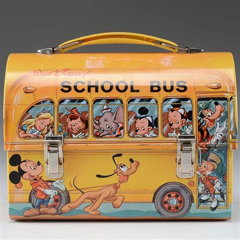 vintage disney metal lunch box|vintage school bus lunch box.